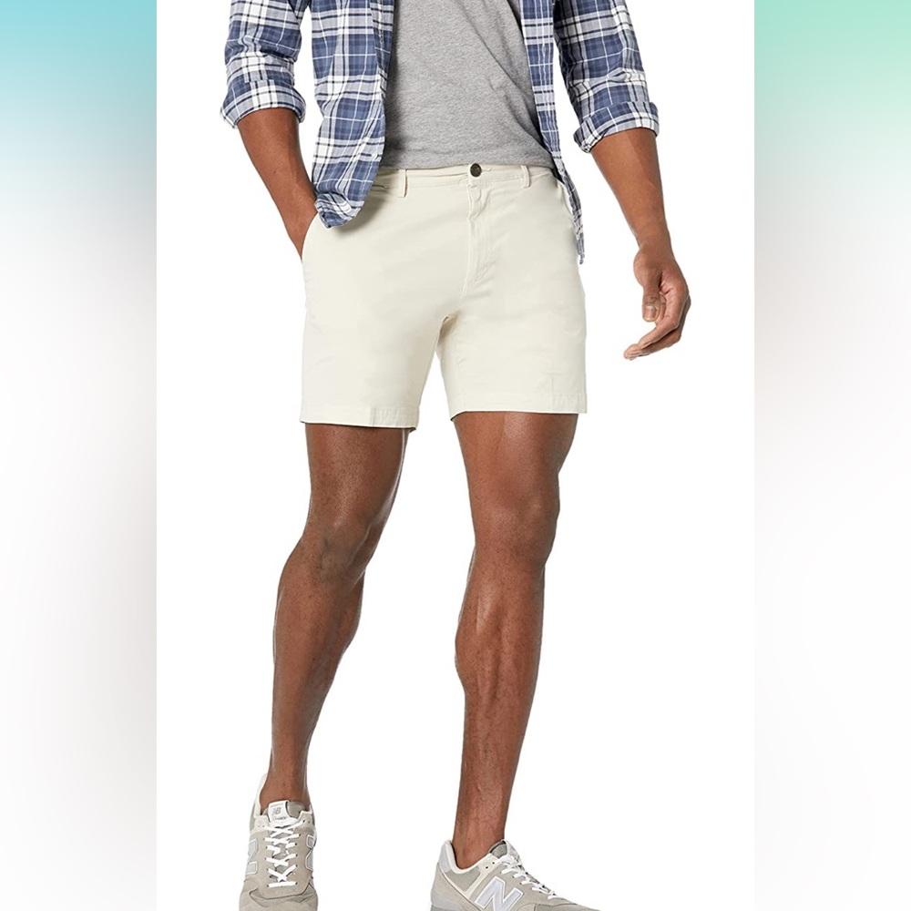 NWT Goodthreads Slim-Fit 7" Flat-Front Comfort Stretch Chino Short